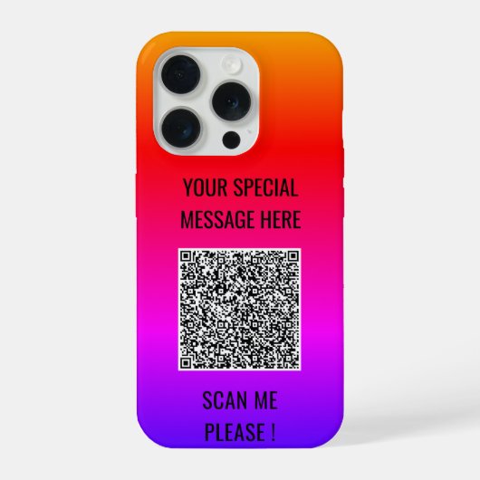 Je QR-code scaninfo en aangepaste tekst iPhone hoe Hoesje (Achterkant)