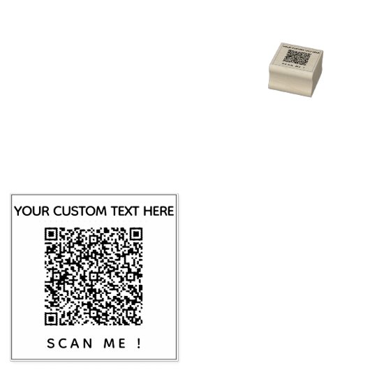 Je QR-code Scaninfo en aangepaste tekststempel Rubberstempel (Gestempeld)