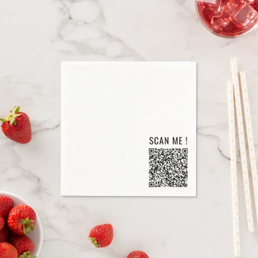 Je QR-code Scaninfo Tekst gepersonaliseerd servett Servet (Insitu)