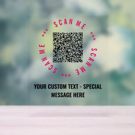 Je QR-code Scannen Info Aangepaste tekentafel Acryl Bord (Neutraal)