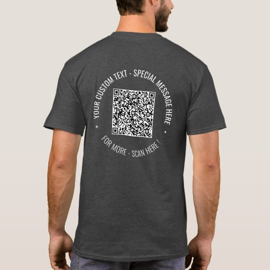 Je QR-code Scannen Info Aangepaste tekst T-Shirt (Achterkant)