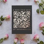 Je QR-code Zwarte Roos Gouden Grappige Kortingkaar Folie Feestdagenkaart