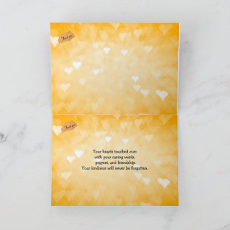 Je raakte ons hart aan, gevouwen bedankkaart