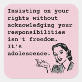 Je rechten... vierkante sticker (Voorkant)