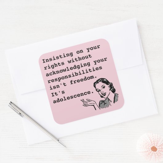 Je rechten... vierkante sticker (Envelop)