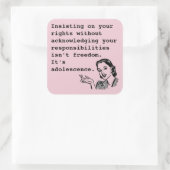 Je rechten... vierkante sticker (Tas)