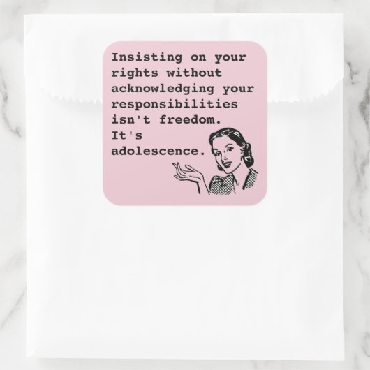 Je rechten... vierkante sticker (Tas)