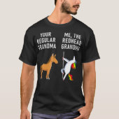 Je reguliere grootmoeder ik de roodkoppaarden. t-shirt (Voorkant)