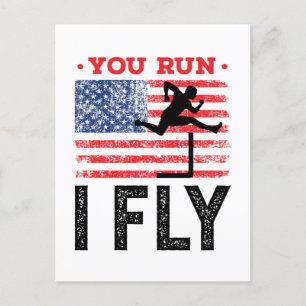 Je rent I Fly Track en Field Hurdles Hurdler Briefkaart