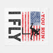 Je rent I Fly Track en Field Hurdles Hurdler Fleece Deken (Voorkant (Horizontaal))