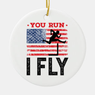 Je rent I Fly Track en Field Hurdles Hurdler Keramisch Ornament