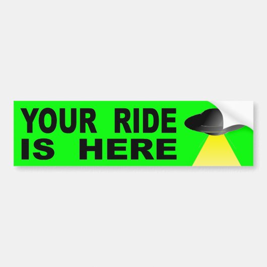 Je ride is hier bumpersticker (Voorkant)