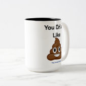 Je rijdt als poep (Mok) Tweekleurige Koffiemok (Voorkant rechts)