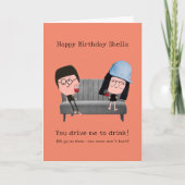 "Je rijdt me naar de drink" Kaart (Voorkant)