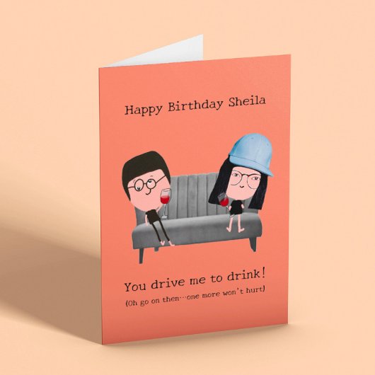 "Je rijdt me naar de drink" Kaart