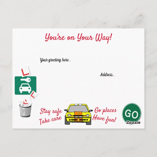 Je rijexamen is geslaagd, gefeliciteerd! briefkaart (Achterkant)