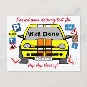 Je rijexamen is geslaagd, gefeliciteerd! briefkaart