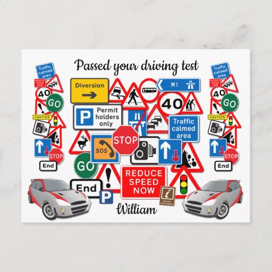 Je rijtest is voltooid ~ Gefeliciteerd! Briefkaart (Voorkant)