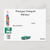 Je rijtest is voltooid ~ Gefeliciteerd! Briefkaart (Achterkant)