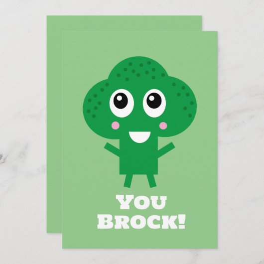 Je Rock Happy Broccoli-bemoedigingskaart Kaart (Voorkant / Achterkant)