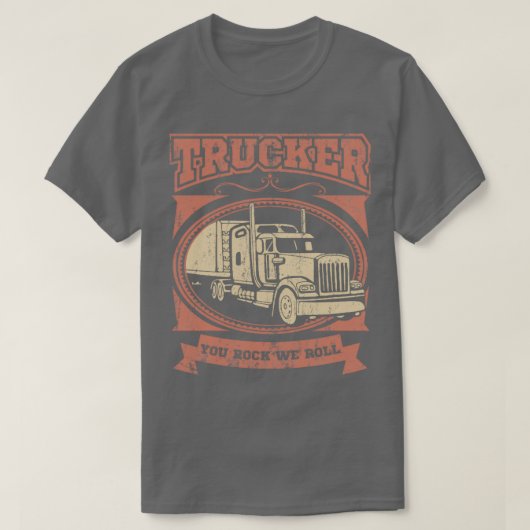 JE ROCK WE ROLL Trucker Big Rig Truck T-shirt (Design voorkant)