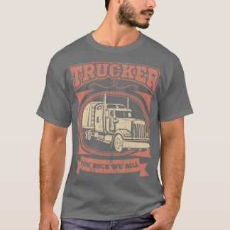 JE ROCK WE ROLL Trucker Big Rig Truck T-shirt