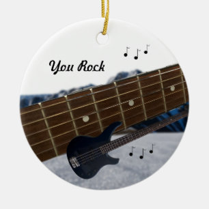 Je rockt gitaar keramische kerstversiering keramisch ornament
