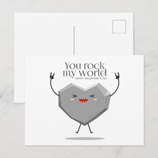 Je rockt mijn wereld Gelukkige Valentijnsdag | FEE Feestdagenkaart (Voorkant / Achterkant)