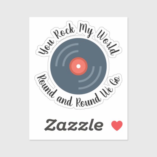 Je rockt mijn wereld rond en rond knipsel sticker (Vel)