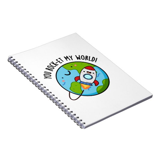 Je rockt op mijn wereld Grappige Rocket Pun Notitieboek (Rechterzijde)