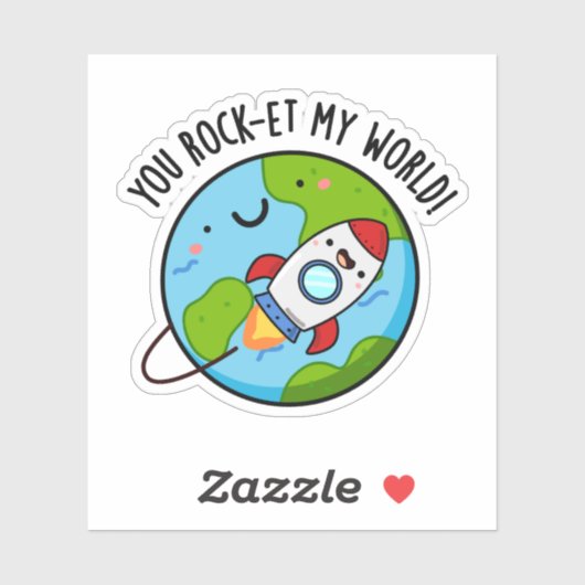 Je rockt op mijn wereld Grappige Rocket Pun Sticker (Vel)