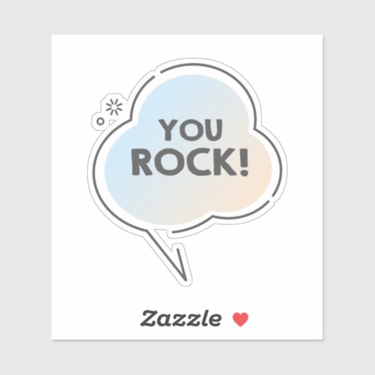 Je rockt tekst in chat cloud emoji sticker (Vel)