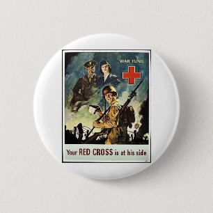 Je Rode Kruis staat aan zijn kant Ronde Button 5,7 Cm