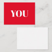 Je rode witte moderne typografie minimalistisch notitiekaartje (Voorkant / Achterkant)