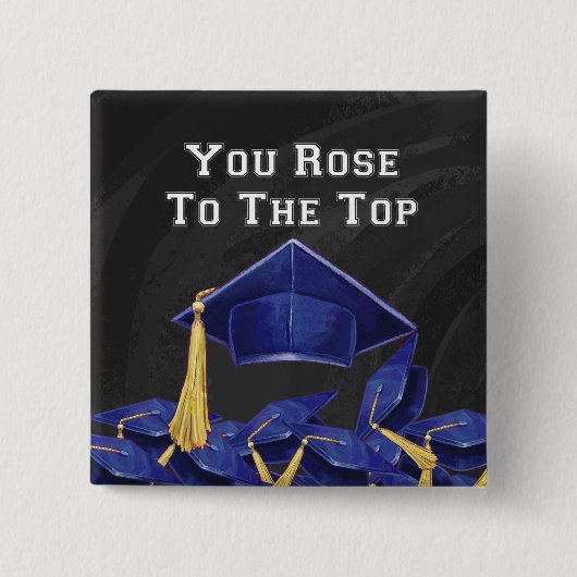 Je Roos naar boven Vierkante Button 5,1 Cm (Voorkant)