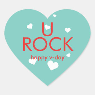 Je rots Valentijnsdag rood blauw hart Sticker