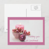 je roze ornamenten kerstkaart missen feestdagenkaart (Voorkant / Achterkant)