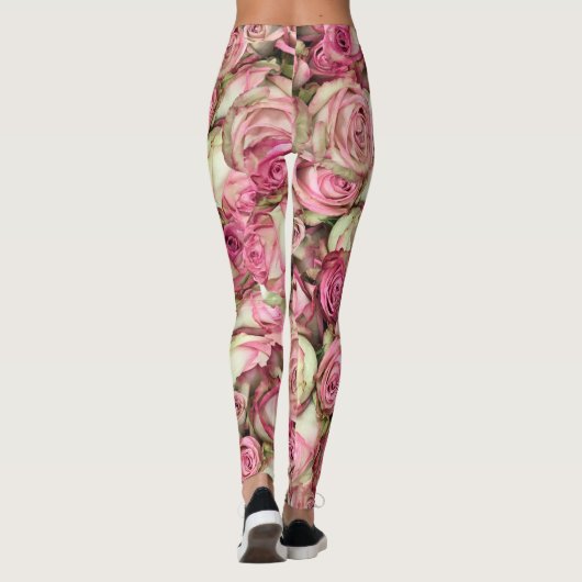 Je roze rozen leggings (Achterkant)