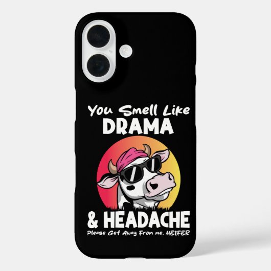 Je ruikt naar drama hoofdpijn sarcastische Koe ges Case-Mate iPhone Case (Achterkant)