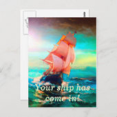 Je schepen komen binnen! briefkaart (Voorkant / Achterkant)