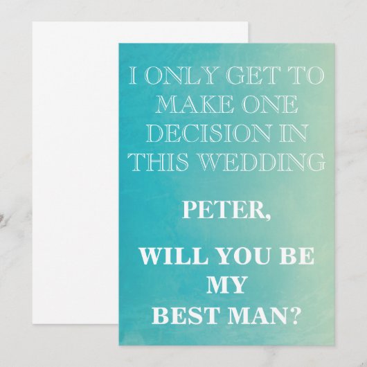 Je service als beste man-aanvraag kaart (Voorkant / Achterkant)