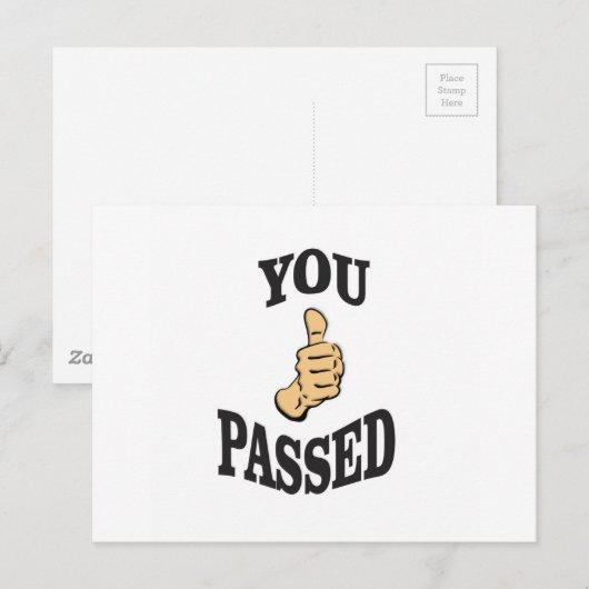 je slaagt voor de test ja briefkaart (Voorkant / Achterkant)