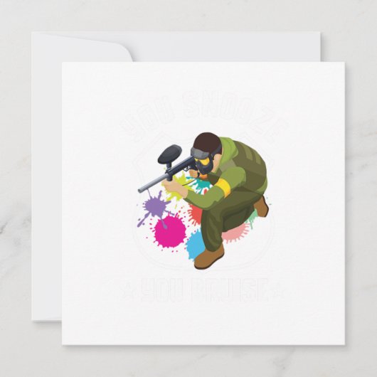 Je slaapt, je kneust Paintball-speler Marker-cadea Kaart (Voorkant)