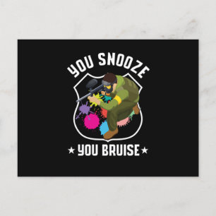 Je slaapt, je stoot Paintball Speler Marker Cadeau Briefkaart