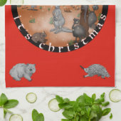 Je sneeuwt met kerst, Aussie outback theekdoek Theedoek (Gevouwen)