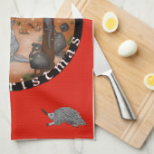 Je sneeuwt met kerst, Aussie outback theekdoek Theedoek (Quarter Fold)