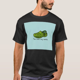 Je snijdt mijn wereld aan, schoenen met een mand t-shirt