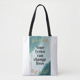 Je songteksten kunnen levens veranderen tote bag