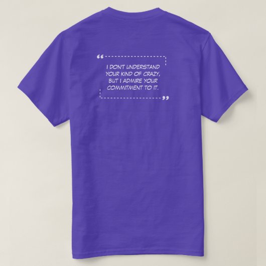 Je soort van gekke Paarse T-shirt (Design achterkant)