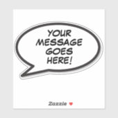 Je spraakballon leuk retro sticker (Vel)